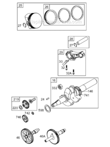Page C Diagram and Parts List for 12C400 0100-0208 Briggs and Stratton Engine